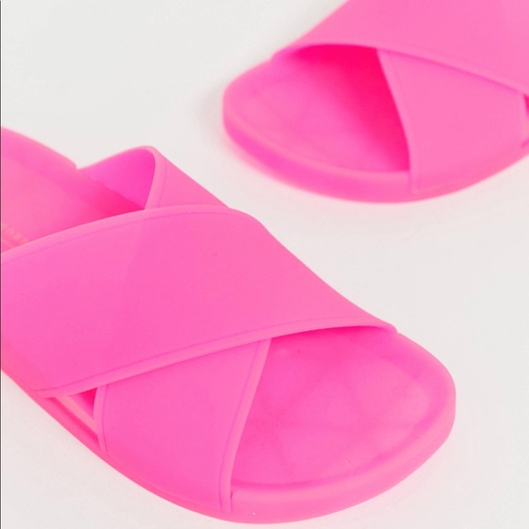 ASOS Design pink jelly flat sandals size 9 - Picture 3 of 4